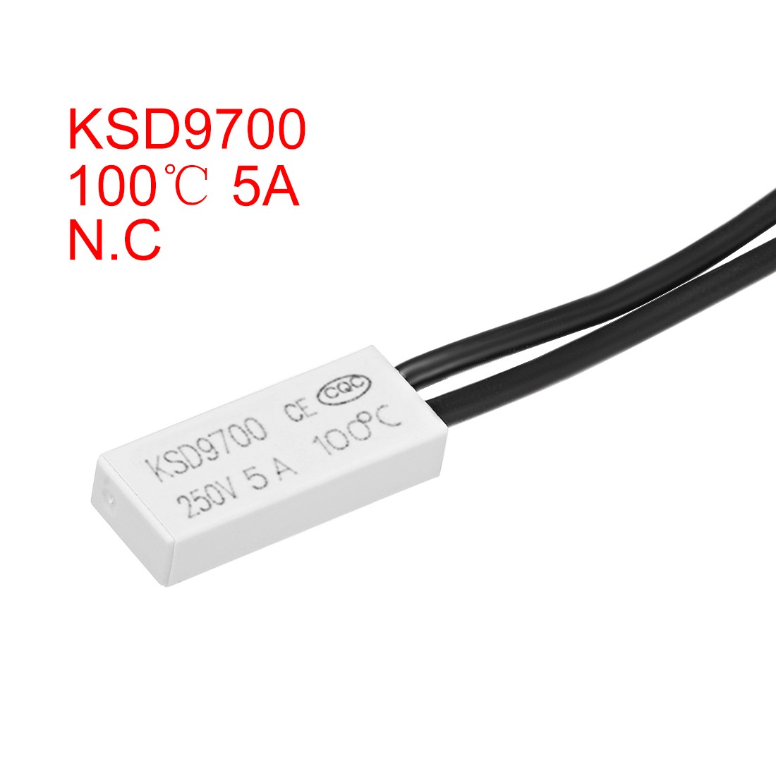 2 x Thermostat 100℃ NC 5A Plastic Bimetal Temperature Control Switch Controller