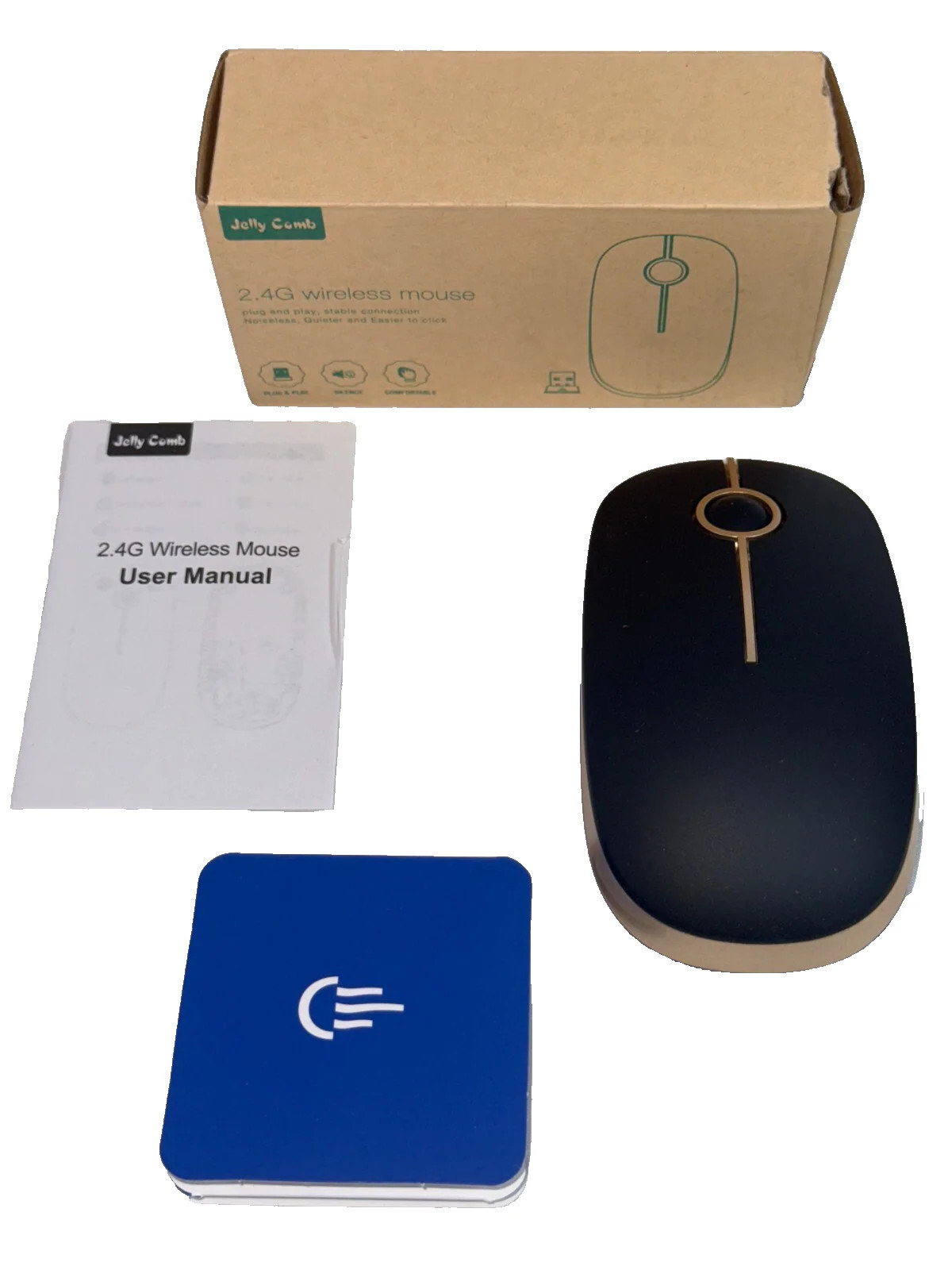 Wireless Mouse Jelly Comb Slim 4GHz USB Receiver Black Silver Silent Click 2.4G