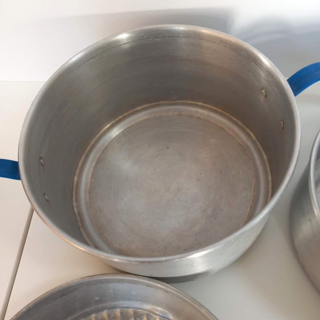 Vintage Mess Kit Aluminium Pots Camping Nesting Set 3