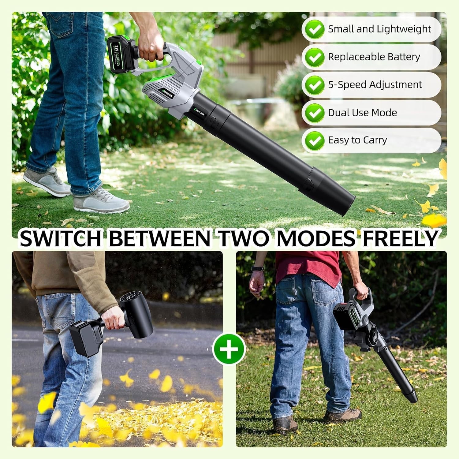 Electric Leaf Blower, Cordless, 680 CFM, 5 Speeds, 2 Batteries & Charger, NEW