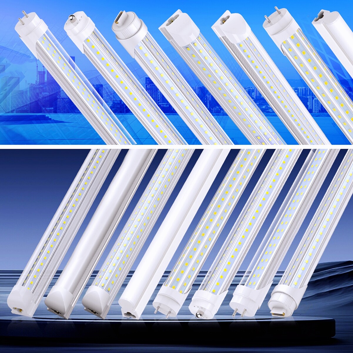 8FT LED Shop Light Fixtures Garage Farm T8 4FT LED Tube Light Bulbs G13 FA8 R17D