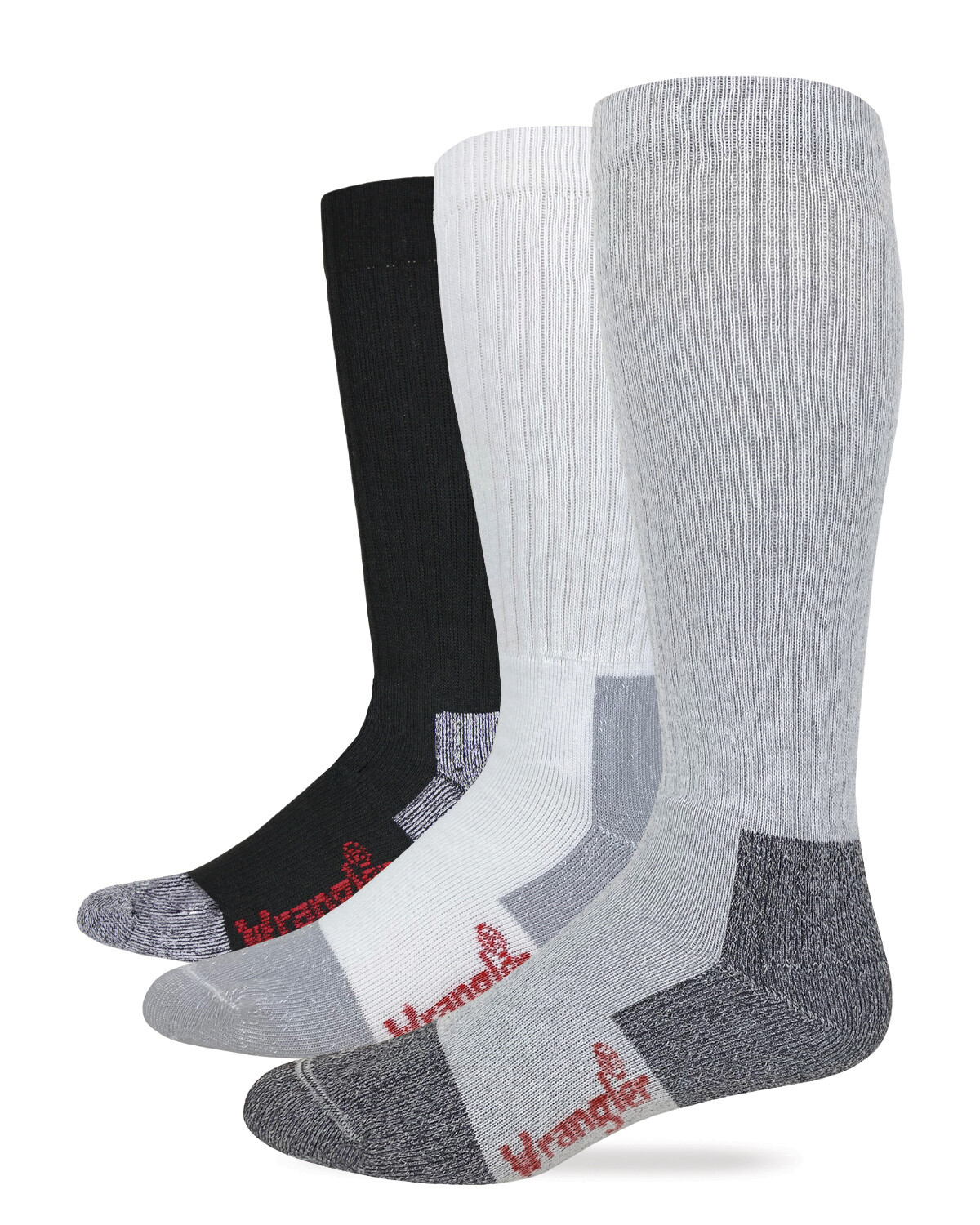 Wrangler Riggs Men's 80% Cotton Over The Calf  Work Boot Socks 2 Pair Pack
