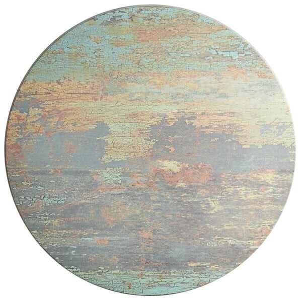 36'' Round All-Weather Restaurant Table Top with Textured Canyon Laminate Top