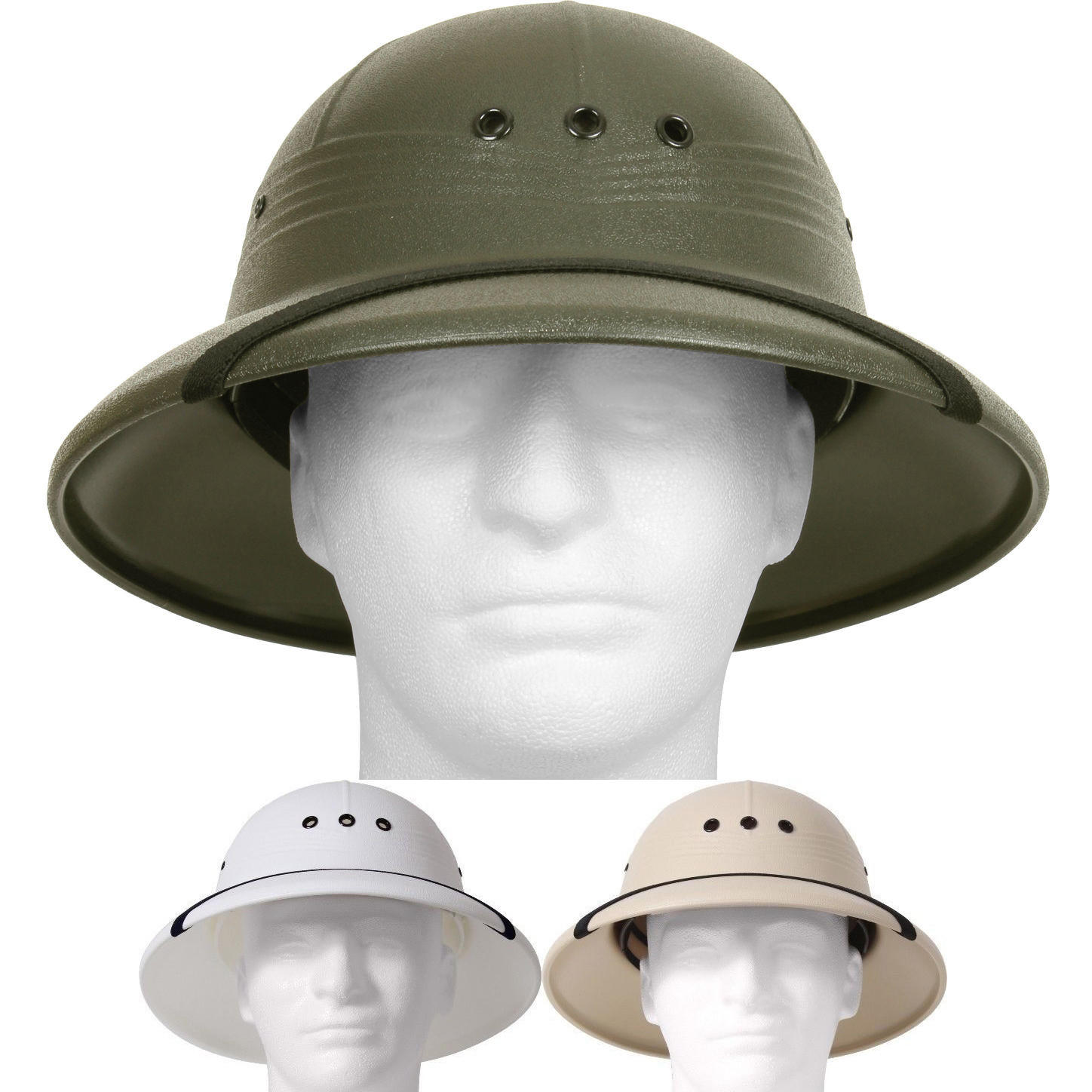 Pith Helmet Lightweight Safari Hat Sun Rain Plastic Vietnam Jungle Military Type
