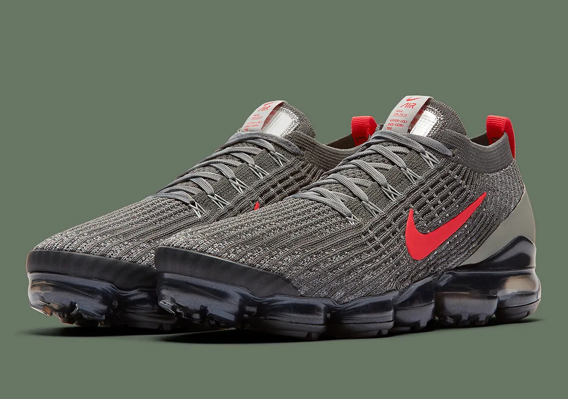 Nike Air VaporMax Flyknit 3 Grey Track Red
