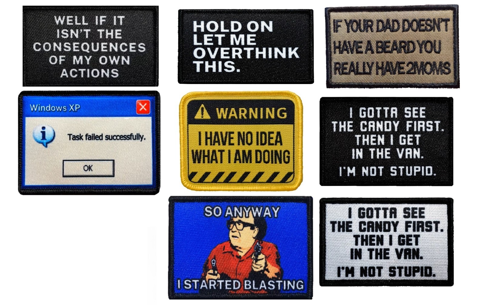 Humorous Sarcastic Defiant Irreverent MAGA Tactical Morale Hook & Loop Patches