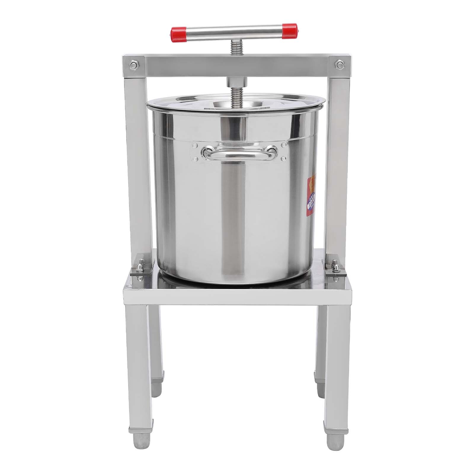 Grape Press 3.5 Gallon Stainless Steel Fruit Wine Press with Height Adjustable