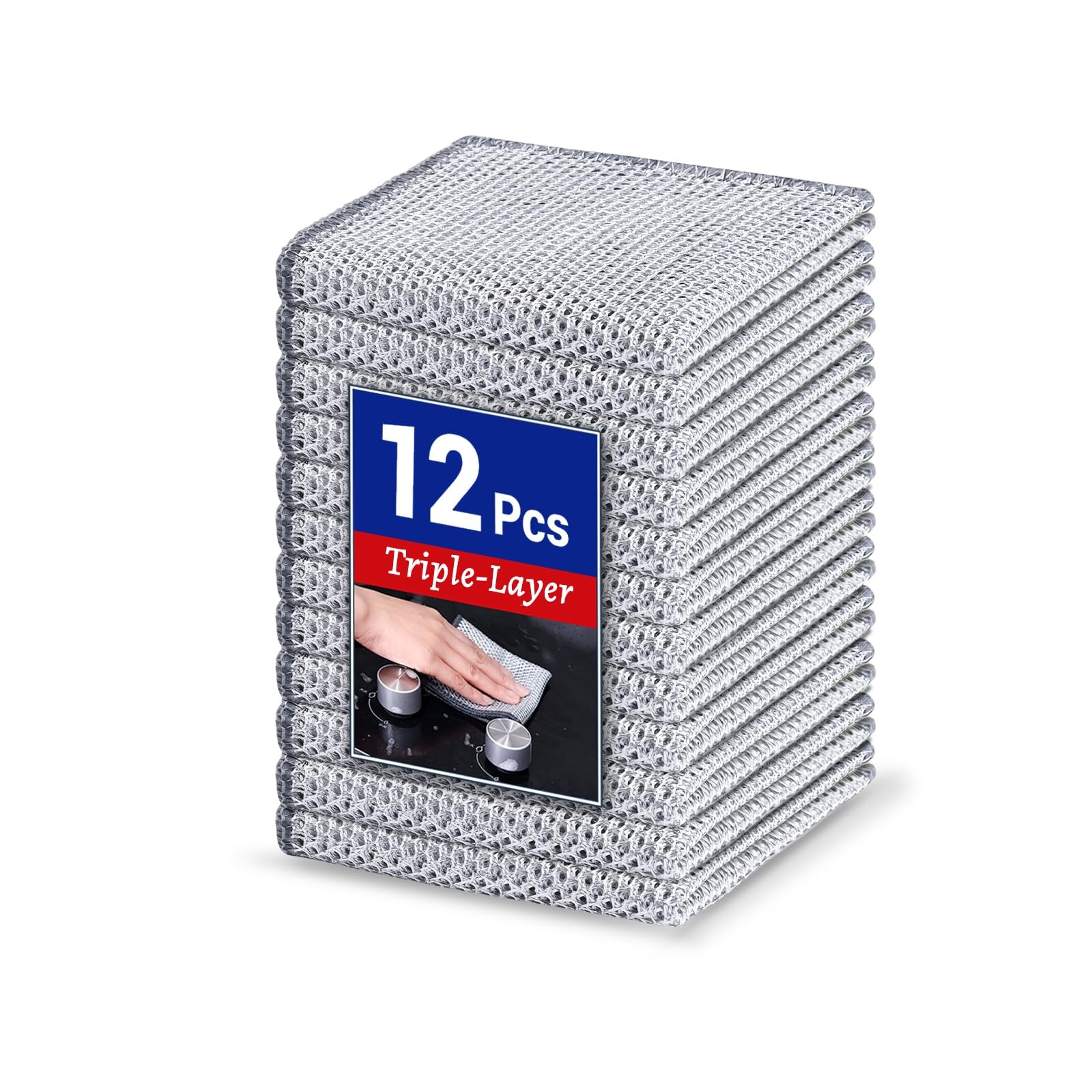 Wangjinpeng 12 PCS 3-Layer 7.87x7.87-12pcs, 12pcs Triple Layer Silver