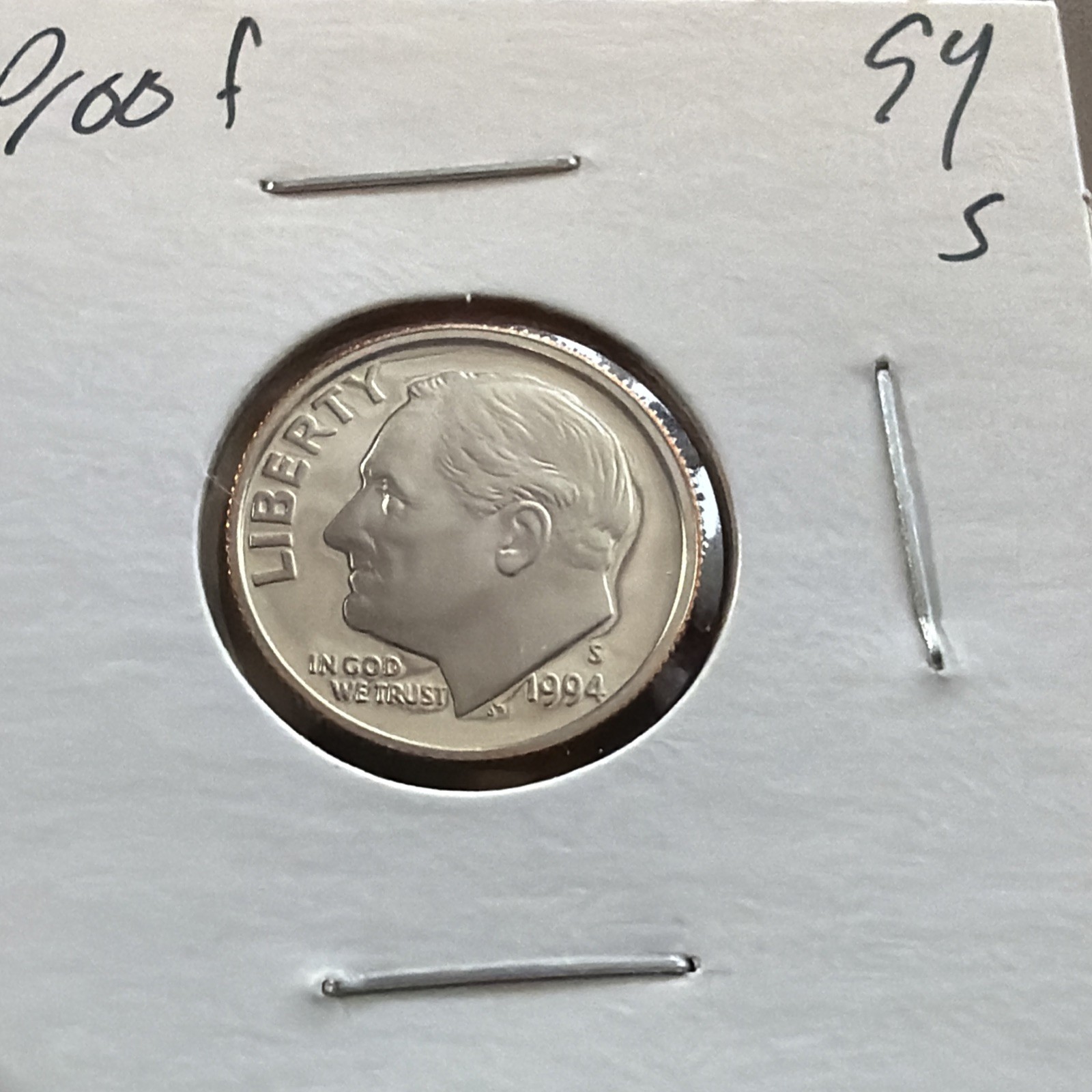 1994 S Proof Roosevelt Dime - From a Clad Proof Set Free Shipping