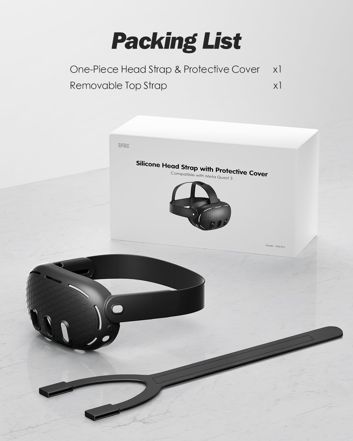 Silicone Head Strap & Protector Cover for Meta/Oculus Quest 3 Accessories Lightw