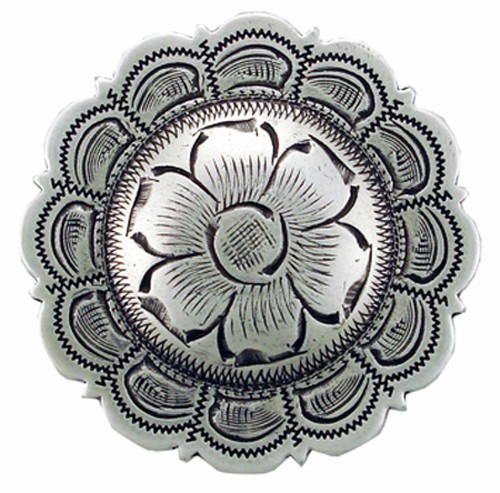 Western Equestrian Tack (6) Antique Silver Flower 3/4"  Concho's
