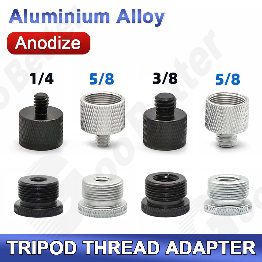 1/4" 3/8" Male 5/8" Female Thread Camera Tripod Adapter Converter Light Screw
