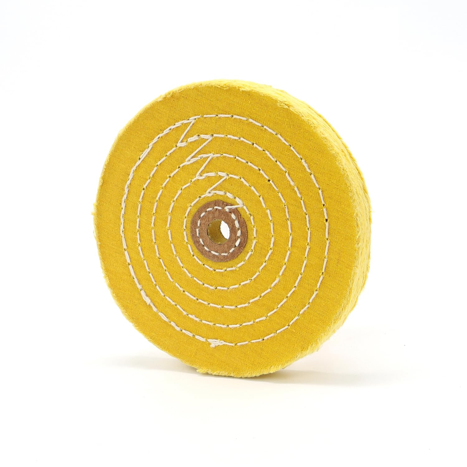 Buffing Polishing Wheel 6 inch Treated Yellow Cotton Medium(42 Ply) with 1/2 inc