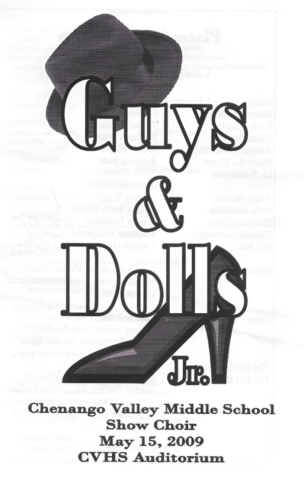 Program Book from Chenango Valley High School, NY, for Guys and Dolls