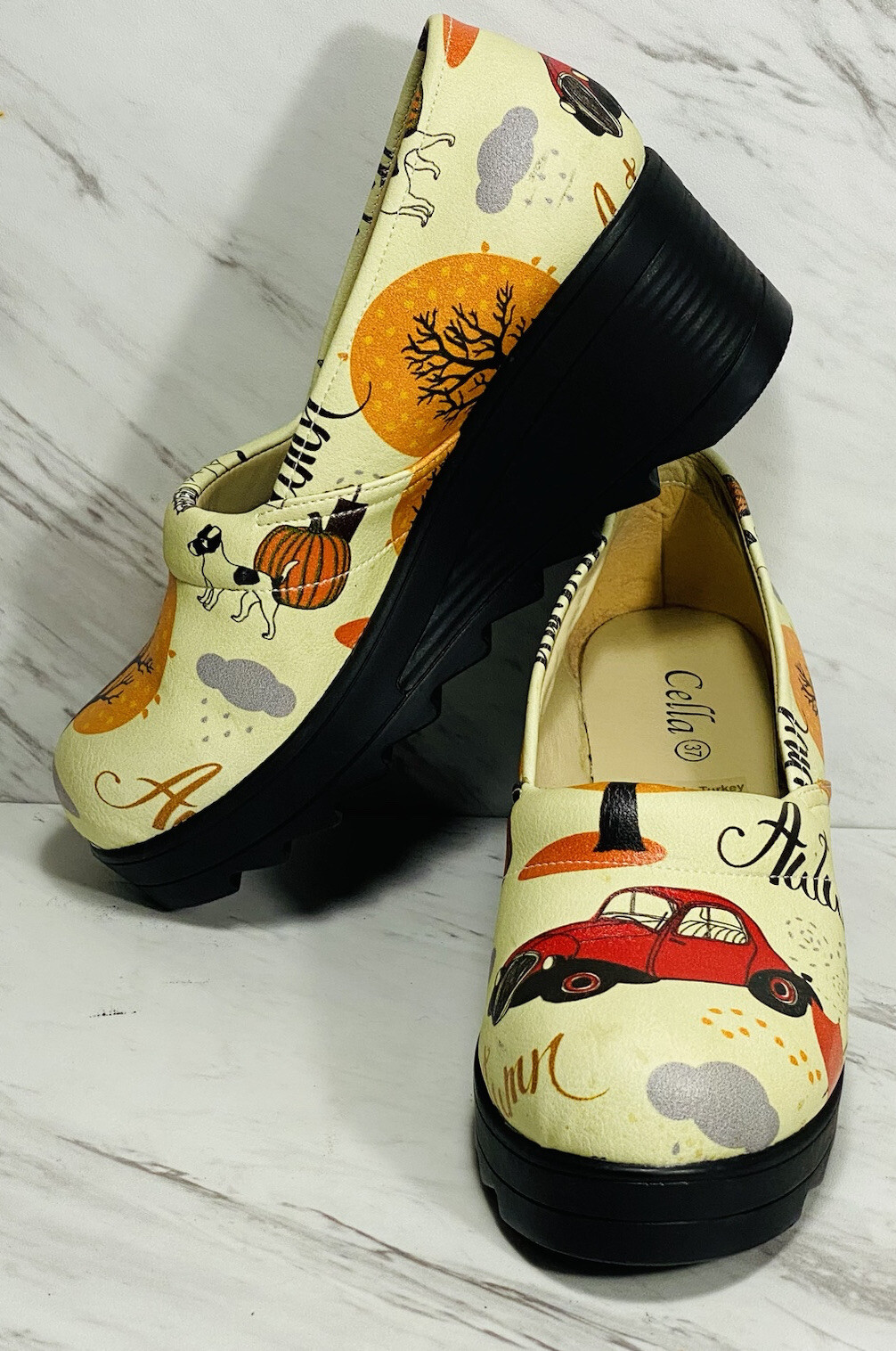 Cella clogs size 37 Autumn print
