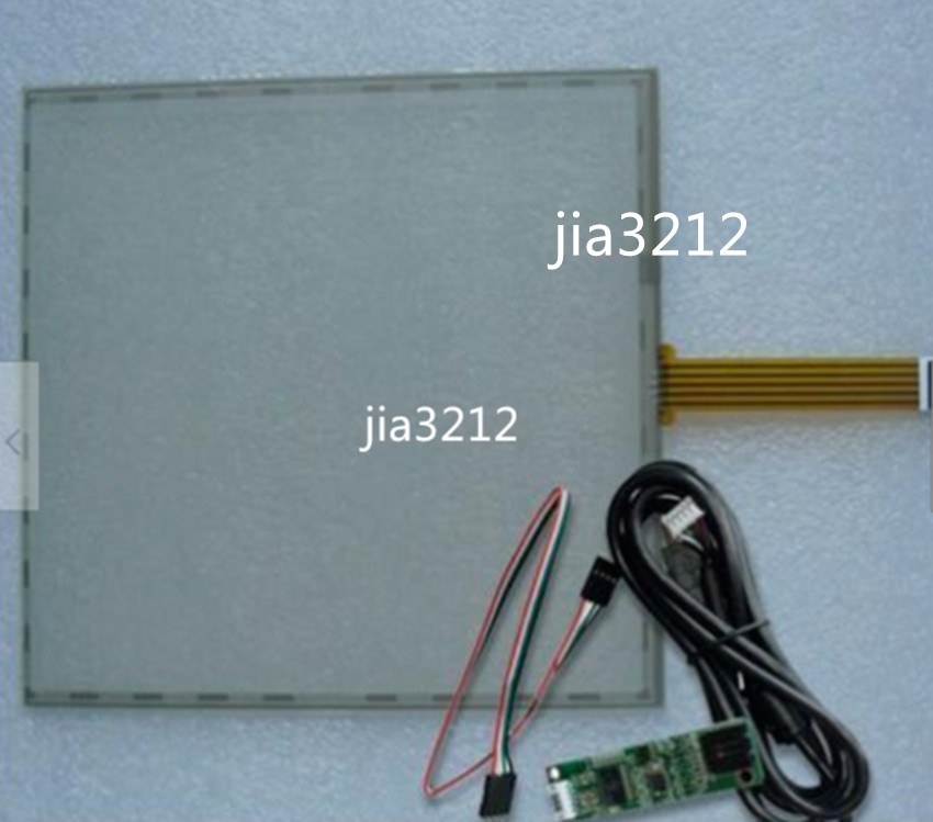 new 355x288mm 5Wire Resistive Touch Screen Panel USB kit for 17" monitor #AT