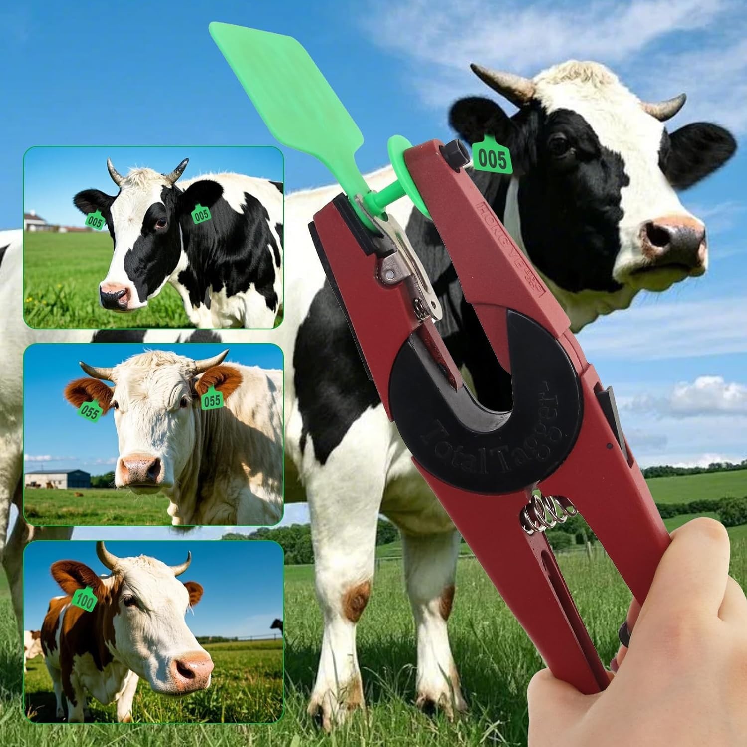 Essential 100-Count Livestock Tagging Kit with Applicator for Cattle Management
