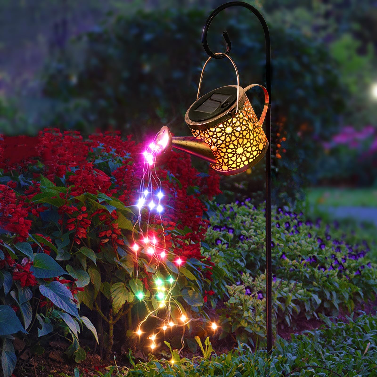 Solar Lights Outdoor Decorative, Metal Solar Watering Can Lights Waterproof, Sma