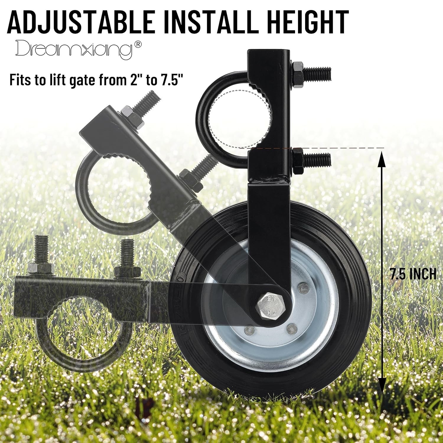 6" Heavy Duty Farm Gate Wheel, Black, 1 Pack