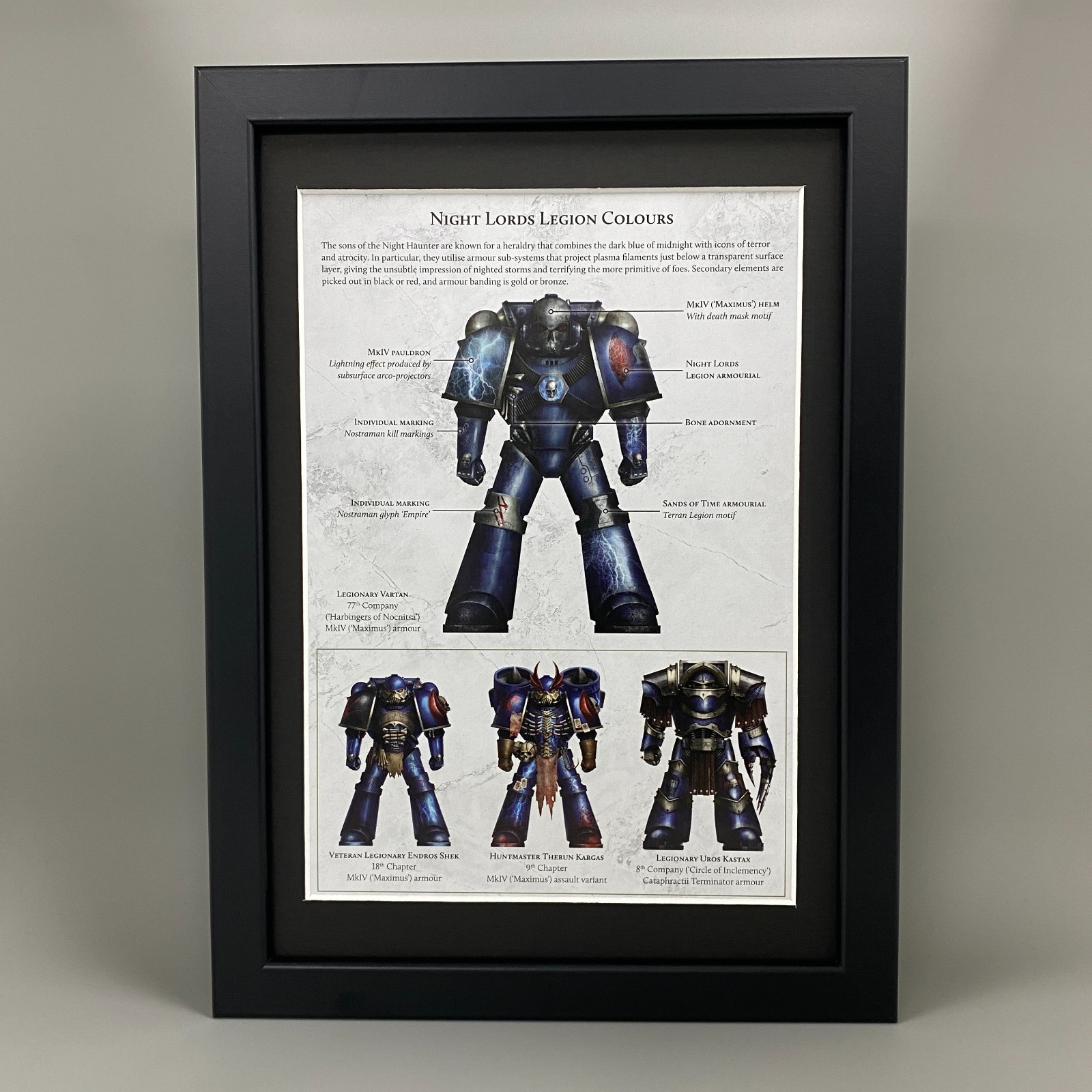 NIGHT LORDS FRAMED ART CHAOS SPACE MARINES HORUS HERESY WARHAMMER 40K 40,000