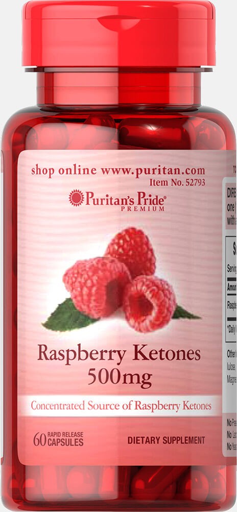 Puritan's Pride Raspberry Ketones 500 mg - 60 Capsules