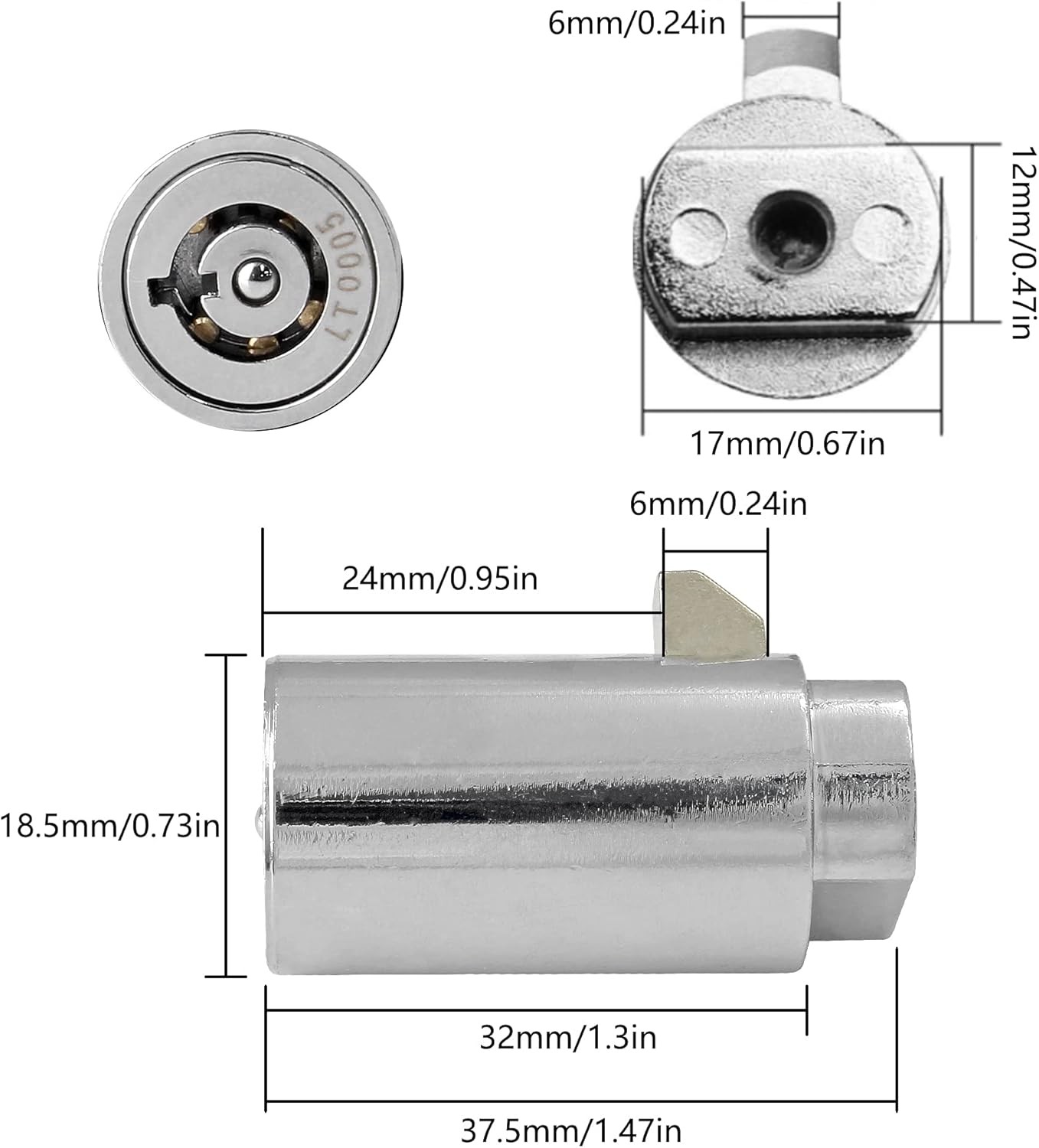 2 Set Vending Machine Lock and Key (Keyed Alike), High Security Black, Silver