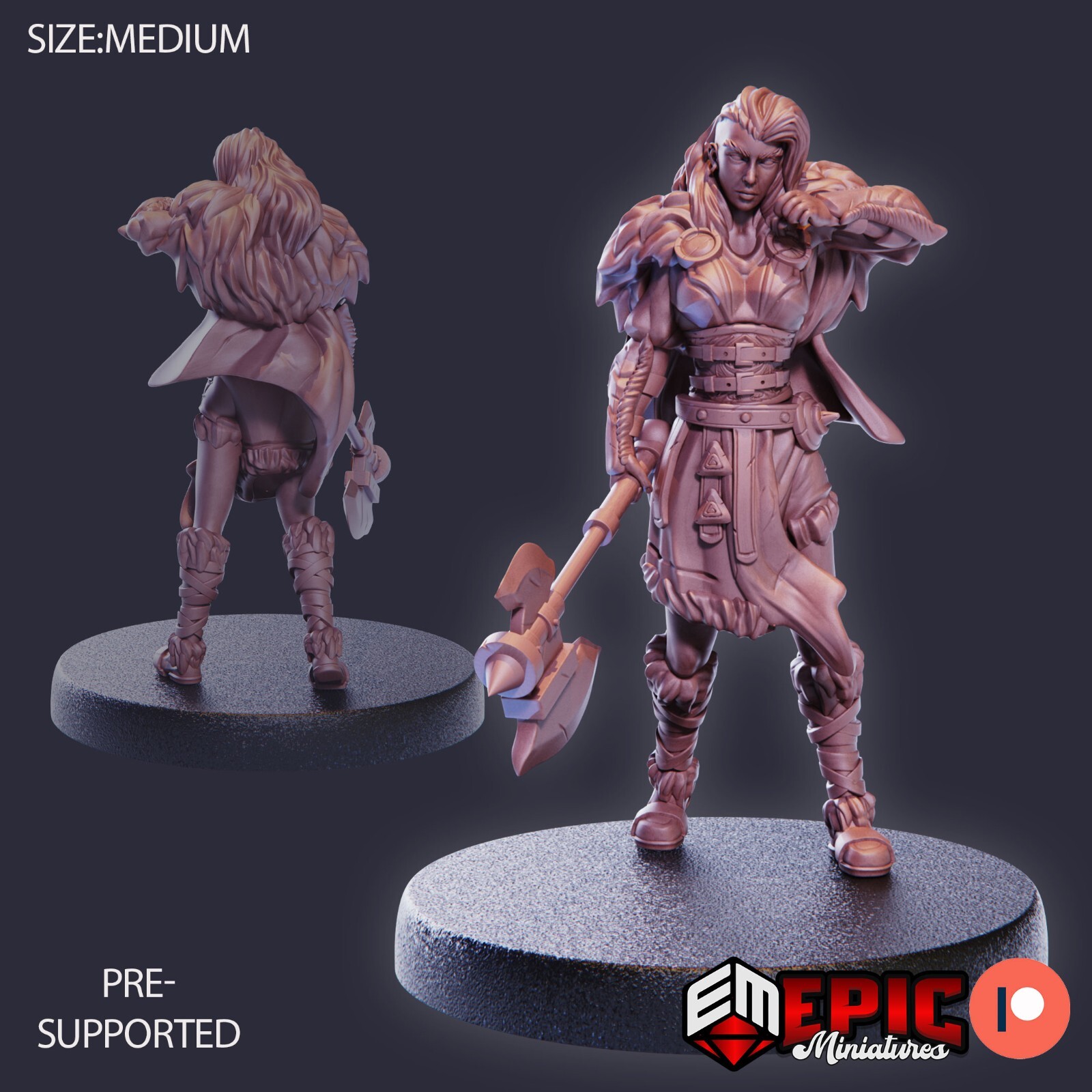 Viking Female A | Epic Miniatures | RPG D&D Pathfinder Wargaming | 25-28mm