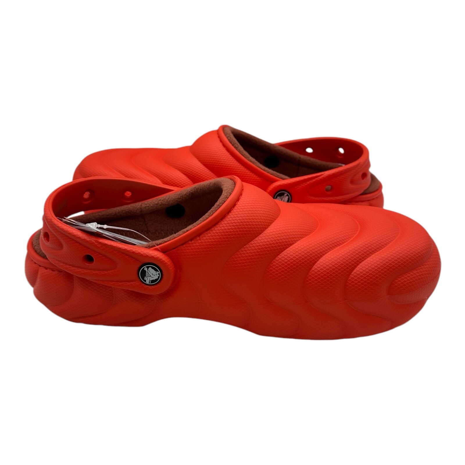 Crocs Classic Lined Overpuff Clogs Mens Size 9 Womens 11 Lava Orange 210059-84J