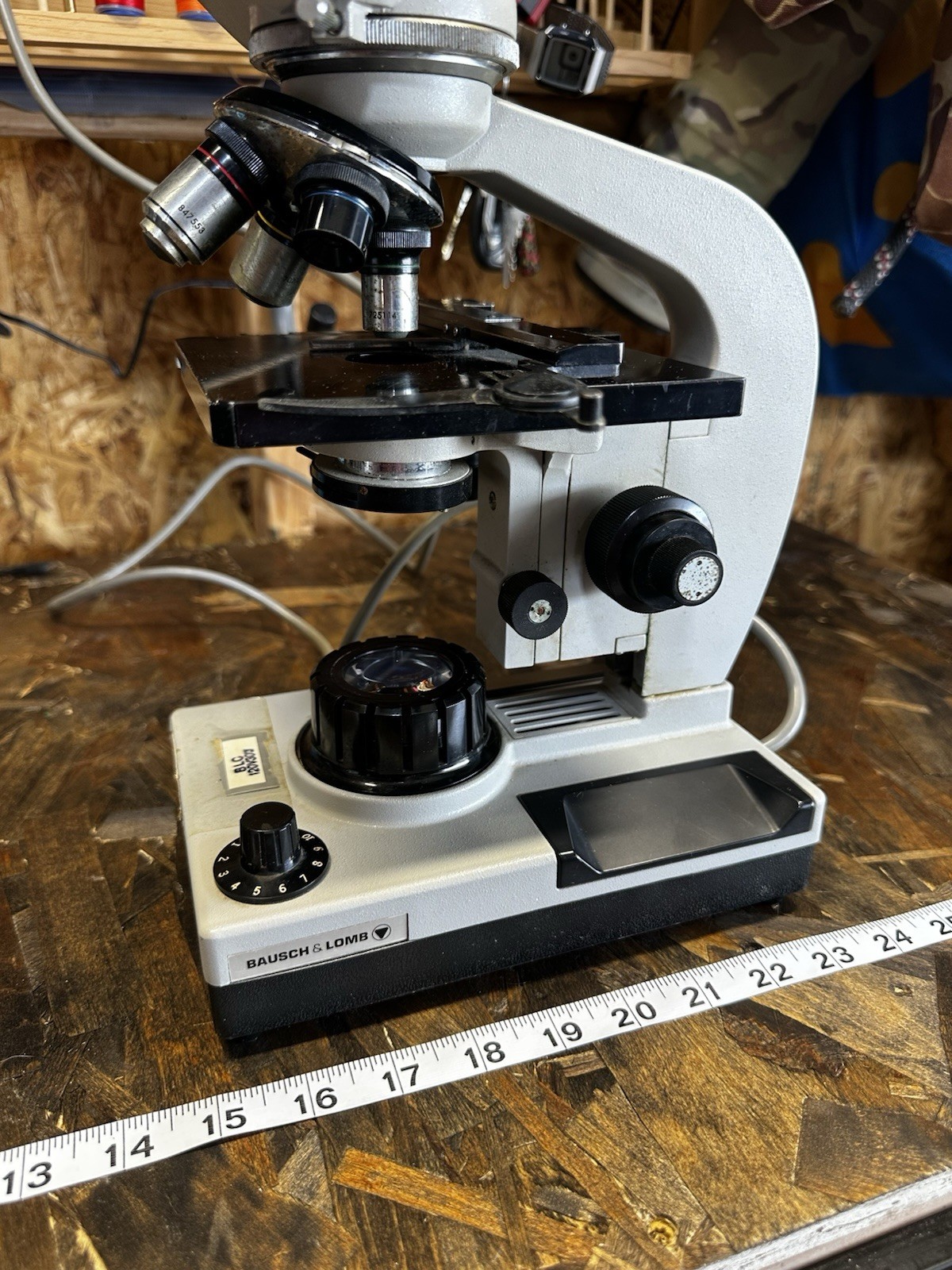 Bausch & Lomb Bino Style Microscope. Tested and Working Good Condition See Pics