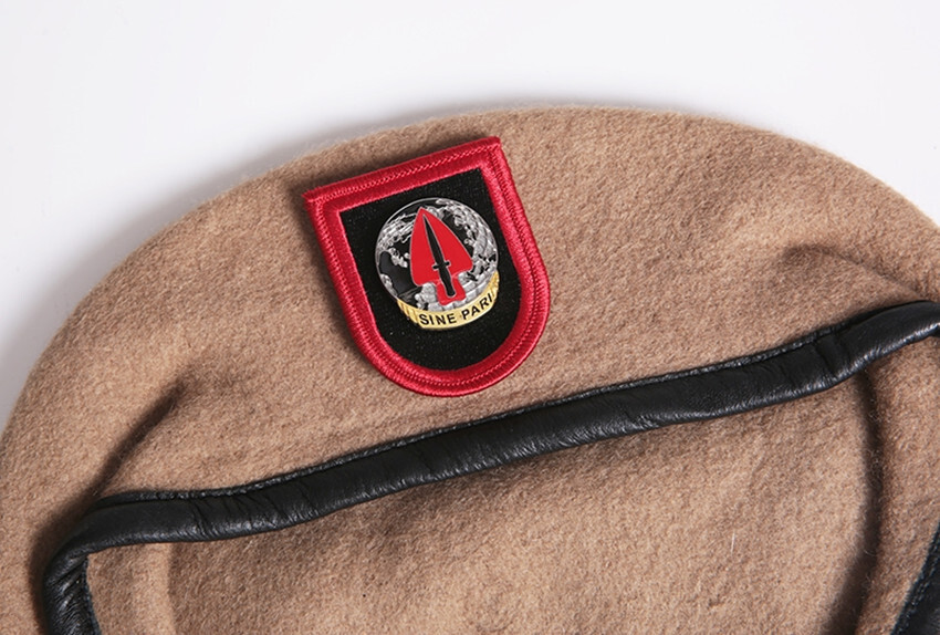 U.S.ARMY SPECIAL OPERATIONS COMMAND SAND BERET WOOL BATTLE CAP