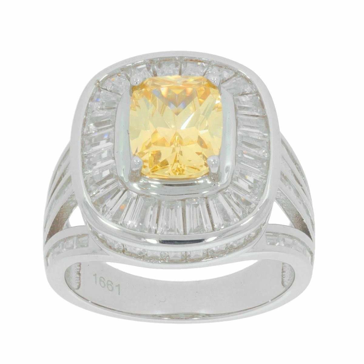 Sterling Silver Semi Mount Ring Setting Cushion CU 9x7mm Channel Baguette