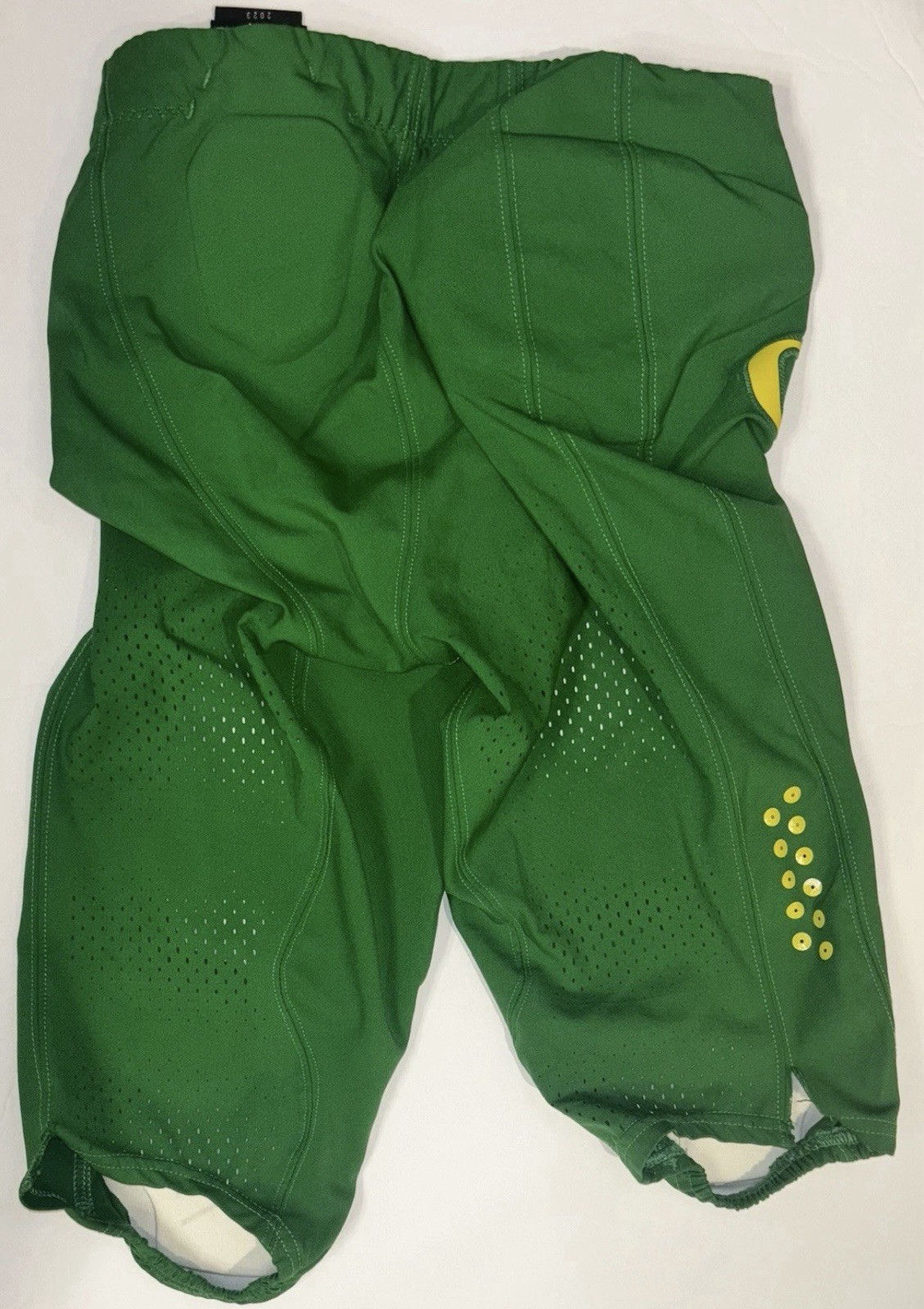 2021 OREGON DUCKS PE GAME WORN Apple Green & Yellow Nike Football Pants W/Pads