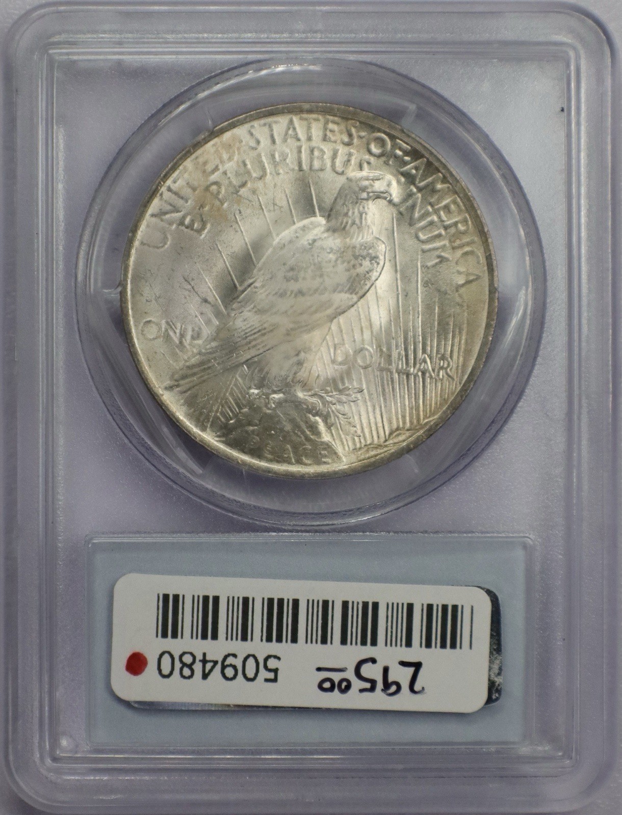 1922 $1 Peace Dollar PCGS MS63 CAC Nicely Toned