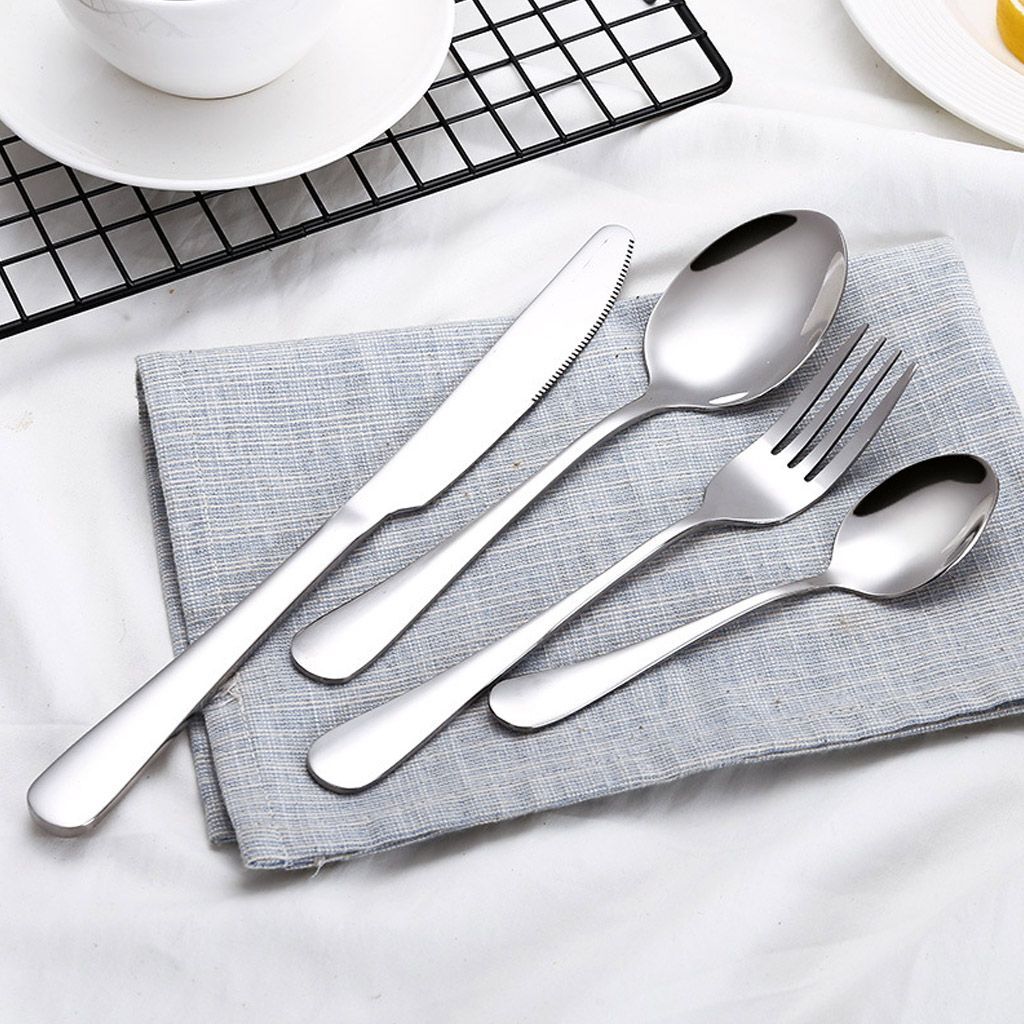 4pcs Silverware Set Flatware Cutlery Sets Stainless Steel Knife Fork Spoon US