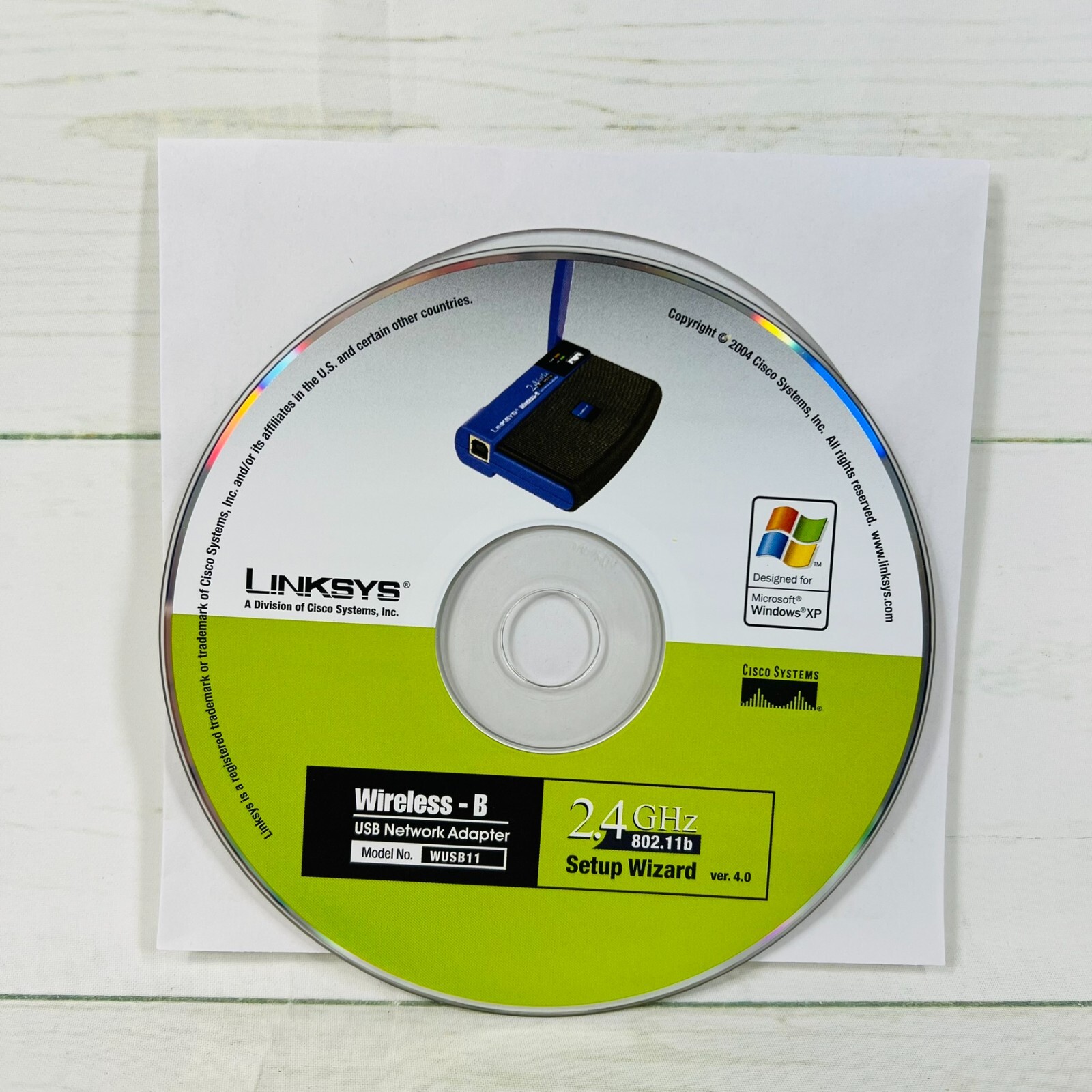 Linksys Wireless B Adapter Wizard Setup Disk Model WUSB11 2.4 GHz Ver 4.0802.11B