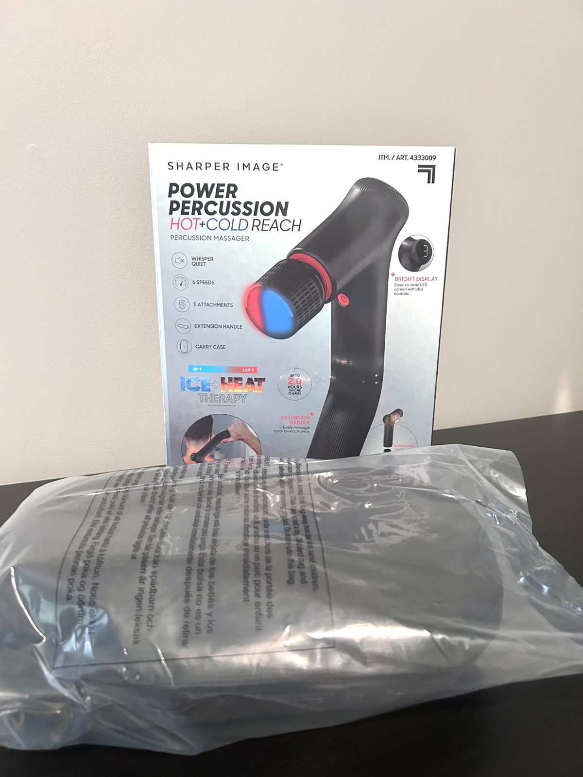 Sharper Image Power Percussion Hot & Cold Reach Percussion Massager*Open Box