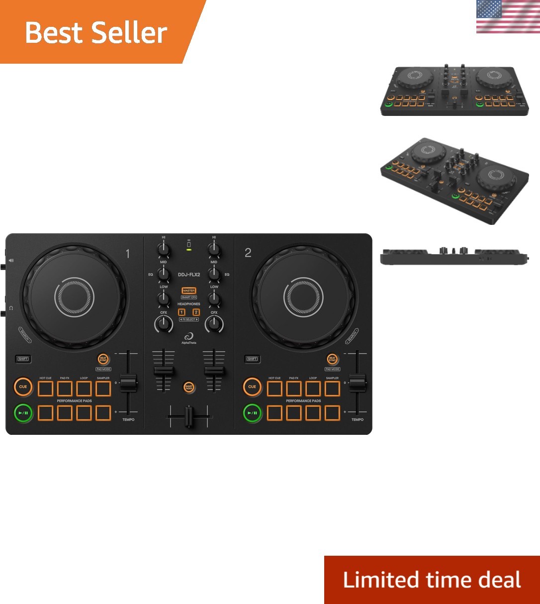 DDJ- Compact 2-Channel DJ Controller - Streaming-Ready, Smart Fader & Smart C...