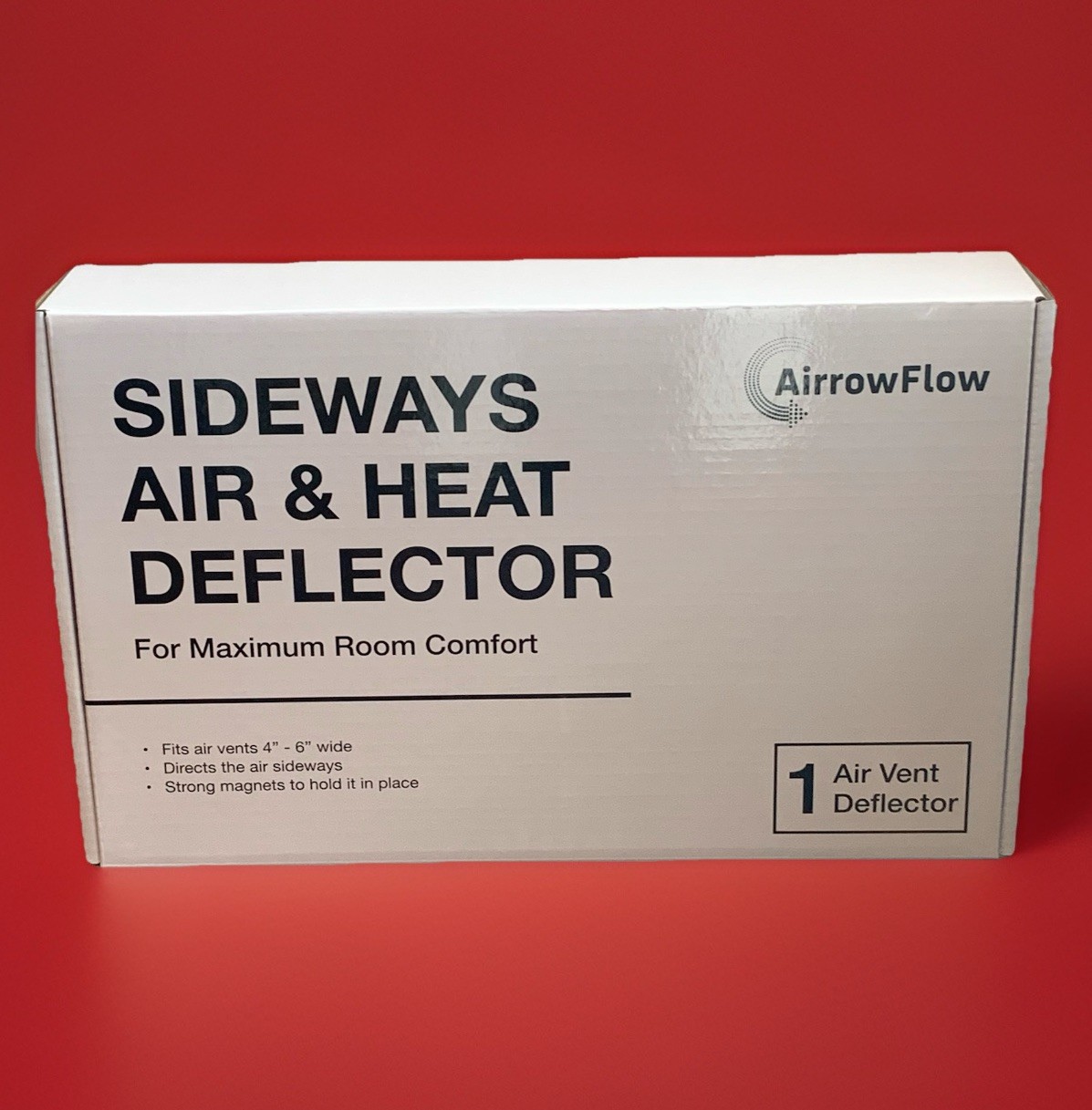 Sideways Magnetic Floor Air & Heat Vent Deflector for Under Furniture, Desks Etc