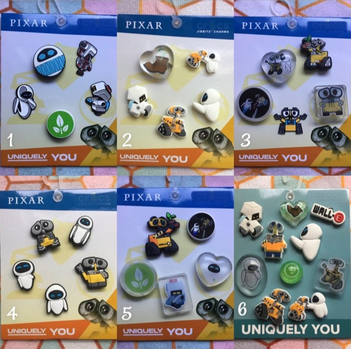Handmade Shoe Charm Accessories 5 - 10 Pack Set Disney Pixar Wall E Eve Robot