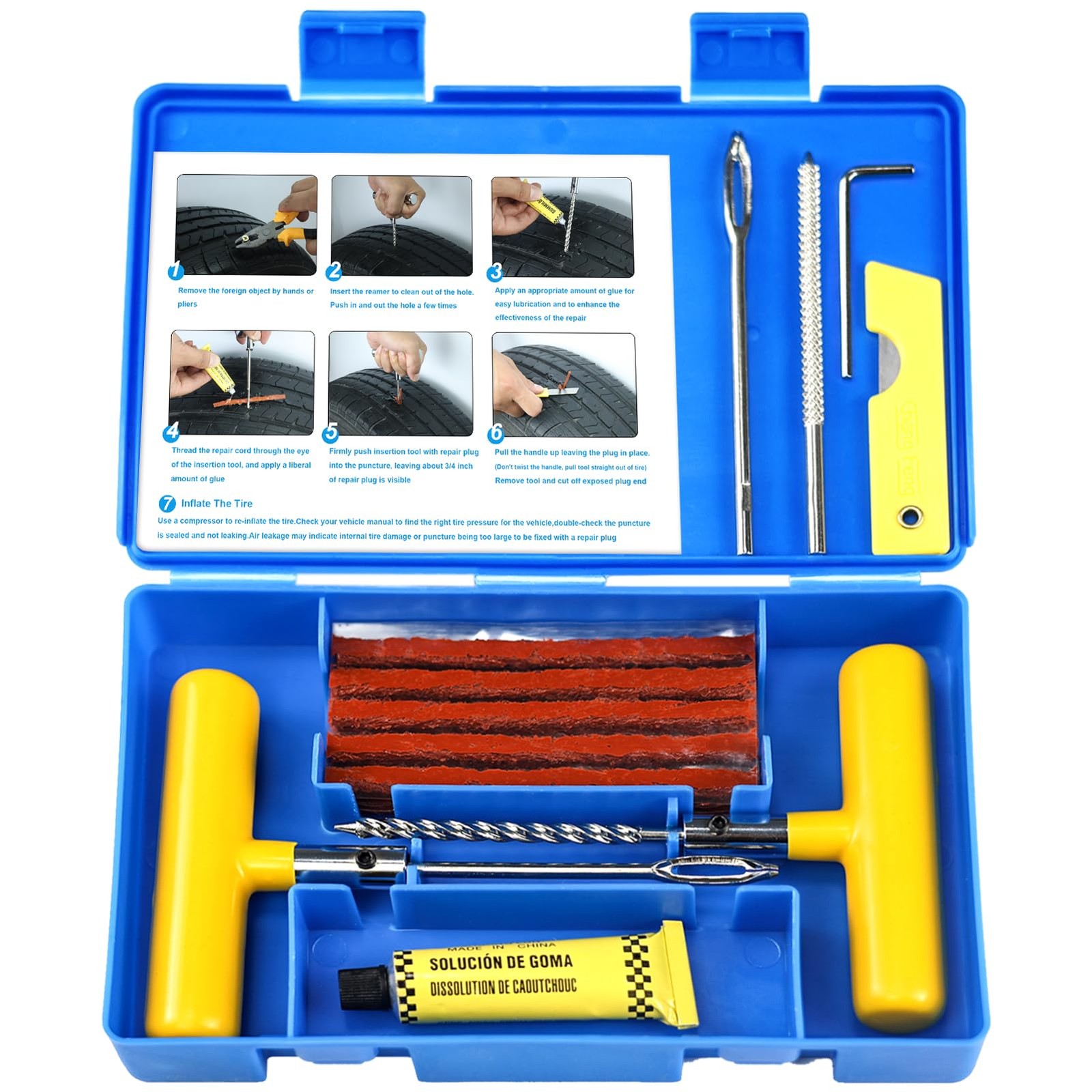 Heavy Duty Tire Repair Kit  Professional Plug Kit for Car, ATV, Truck,