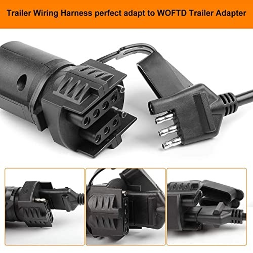 4-Way Trailer Wiring Harness with 5 ft Wires 4-Pin Trailer Wiring Jacketed 5 Ft