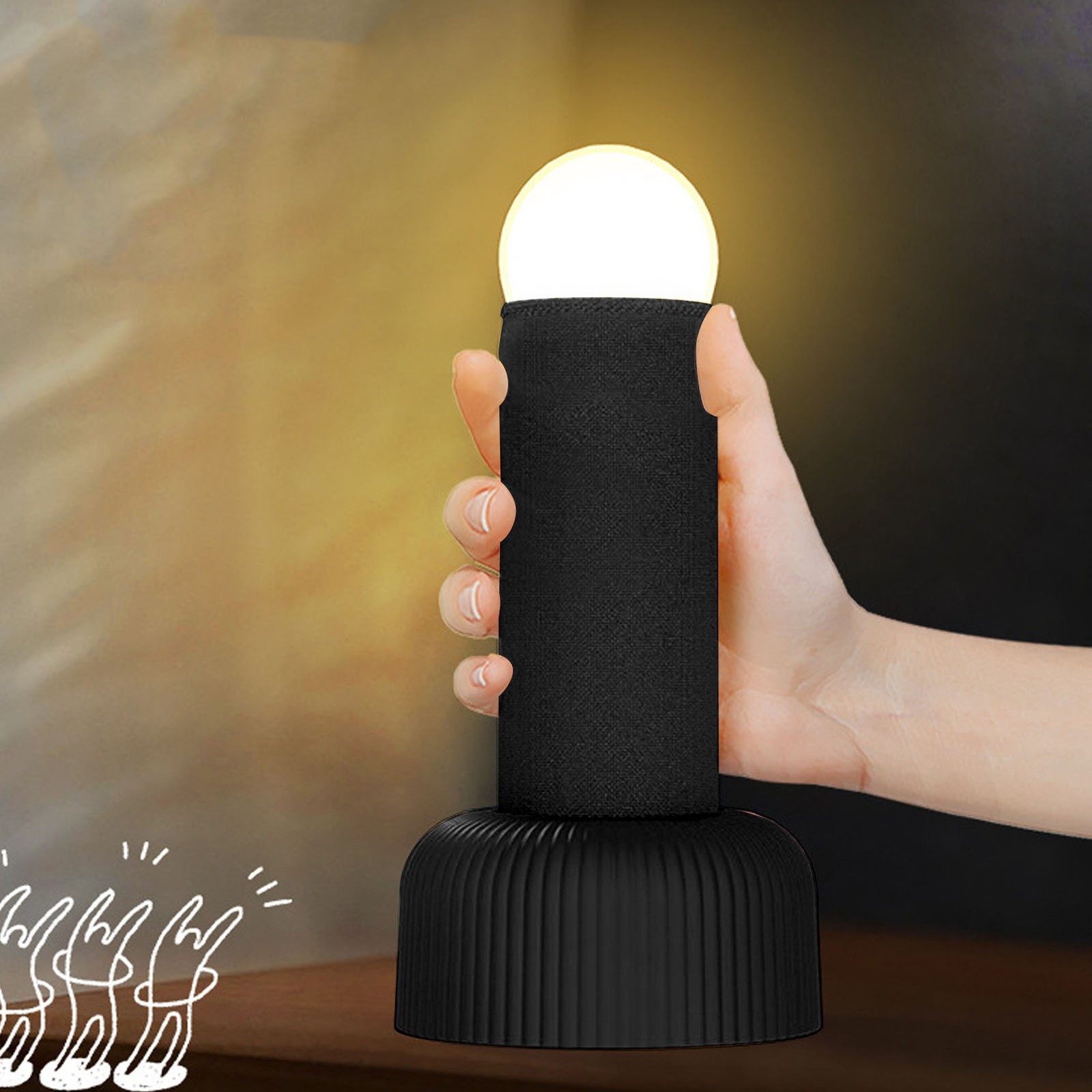 LED Night Light Rechargeable Innovative Stable Base Handheld Warm Night Lig