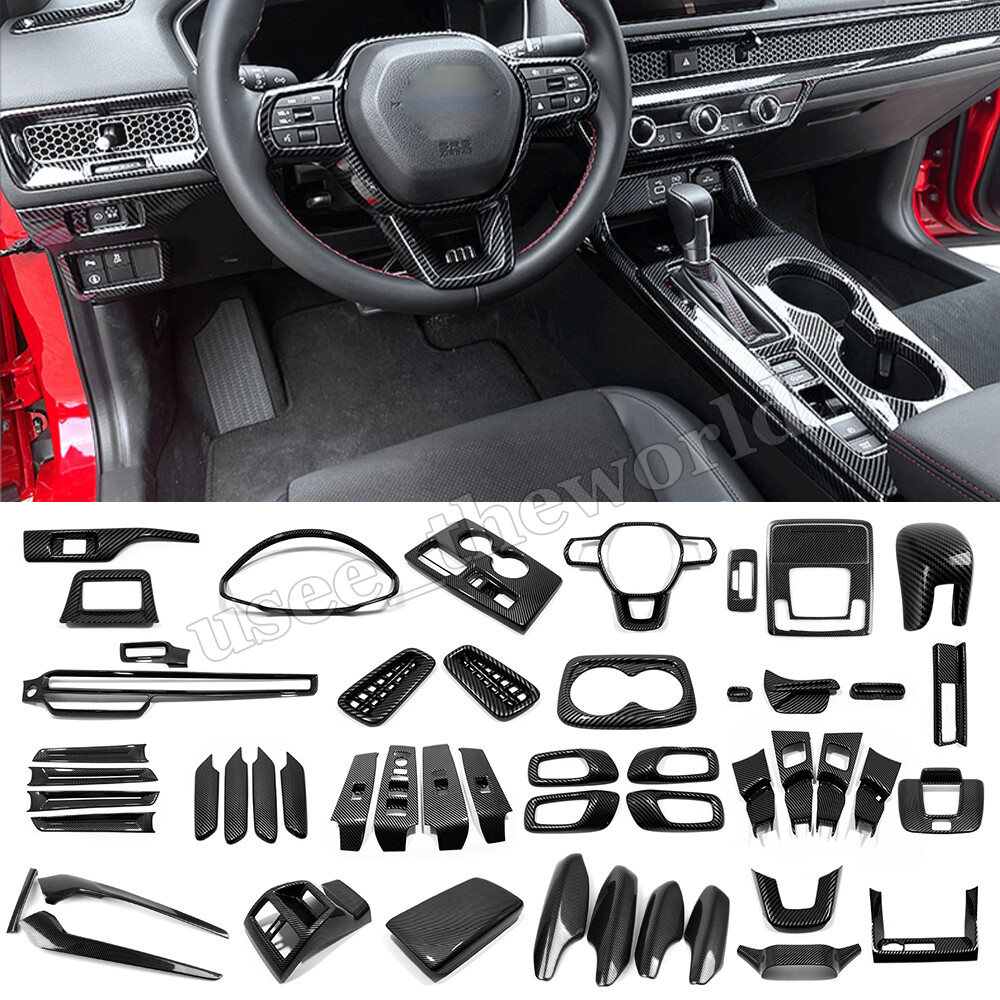 Carbon Fiber Interior Accessories Cover Trim For Honda Civic 2022 2023 2024 2025