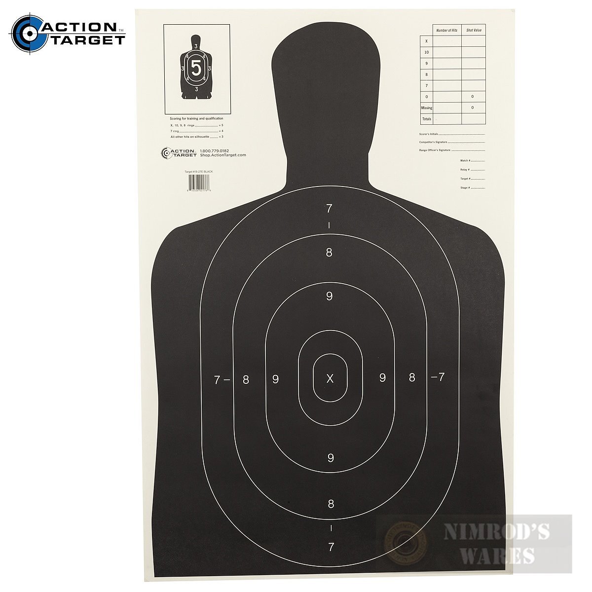 Action Target Economy TARGET 25"x35" 100-Pk B-27EBLACK-100 FAST SHIP