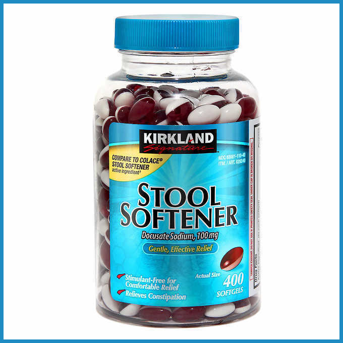400 Softgels Compare to Colace Stool Softener 100mg Exp 01/2027 Kirkland