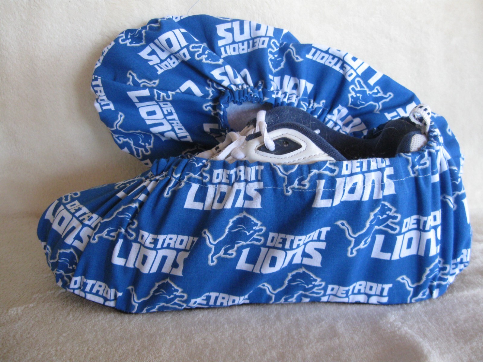 Men's NFL Detroit Lions Bowling shoe covers. Handmade. Cotton, lined, vinyl sole