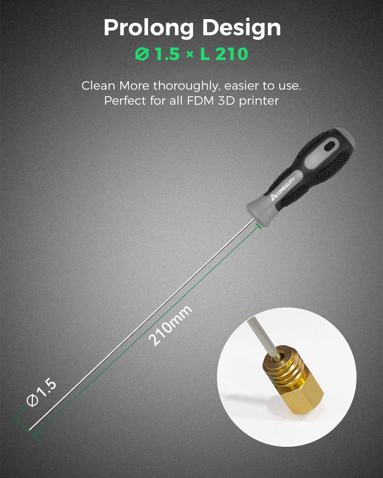 3D Printer Nozzle Cleaning Kit Φ1.5mm L210mm Clog Poke for All FDM 3D Printers
