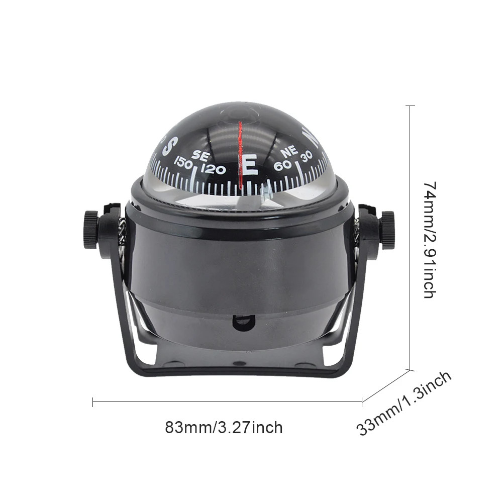 Ball Shaped Nautical Compass Splashproof Sea Pivoting Marine Boat Compass Boat C