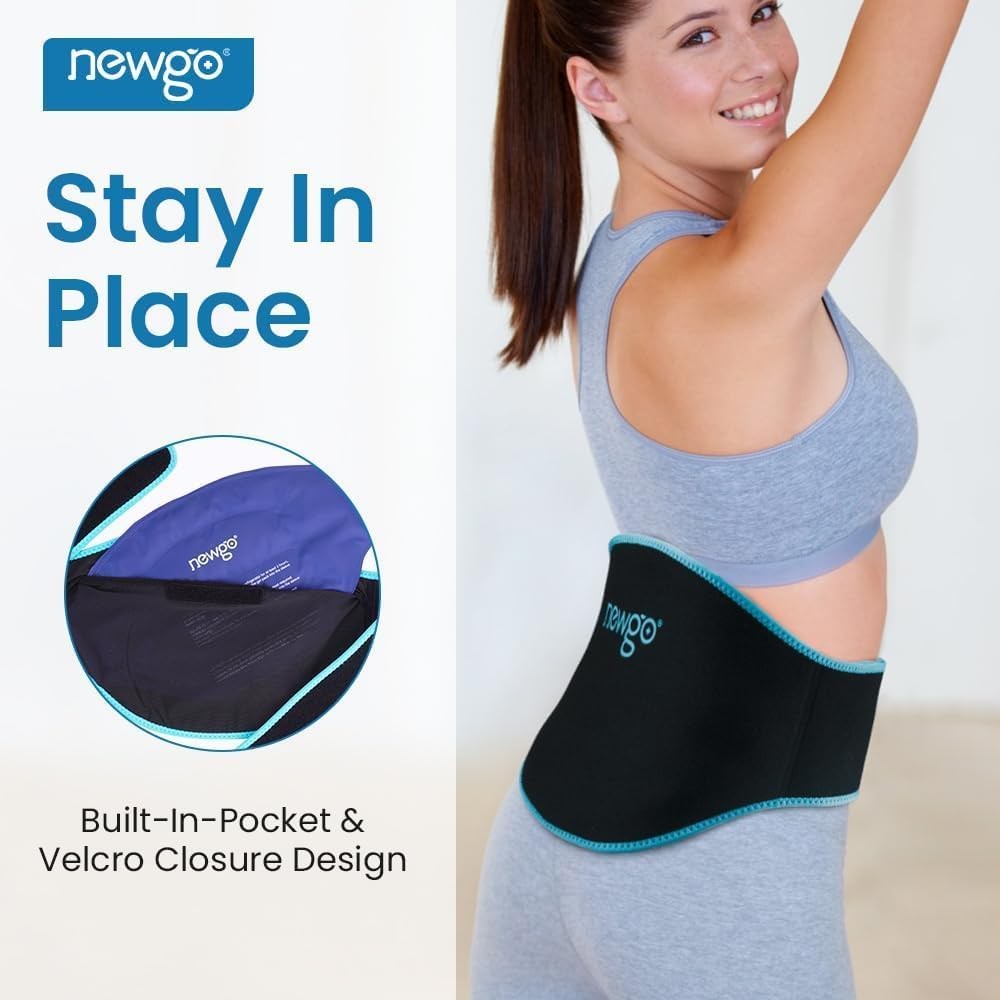 Gel Ice Pack for Back Injuries and Pain Relief, 2 Pack Lower Back Ice Pack Wrap