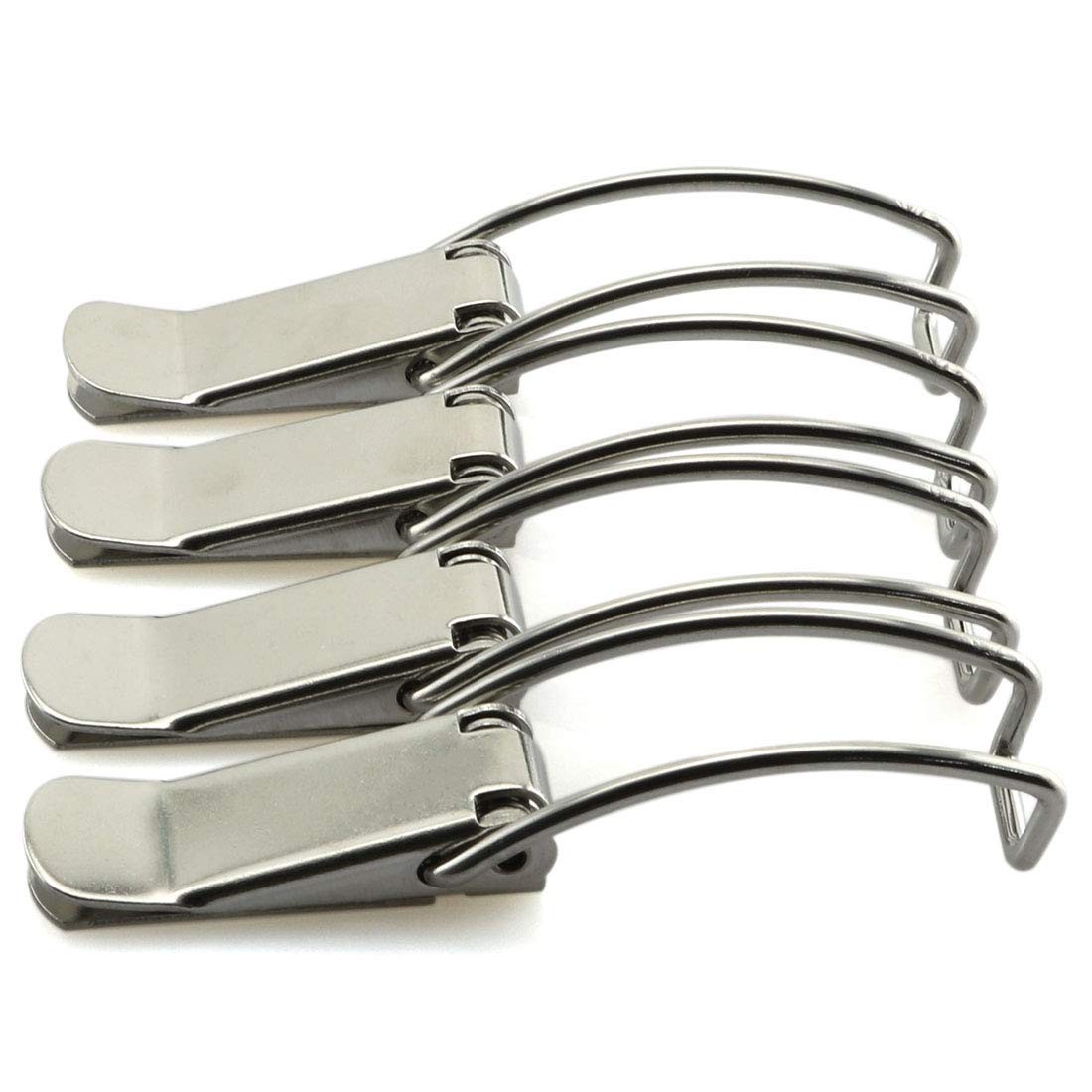 HJ Garden 4pcs 85mm/3.35 inch Spring Loaded Toggle Latch Hasp,304 Silver